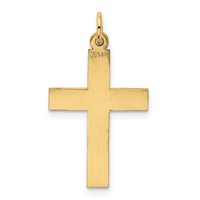 14K Yellow Gold Polished Cross Pendant view 3
