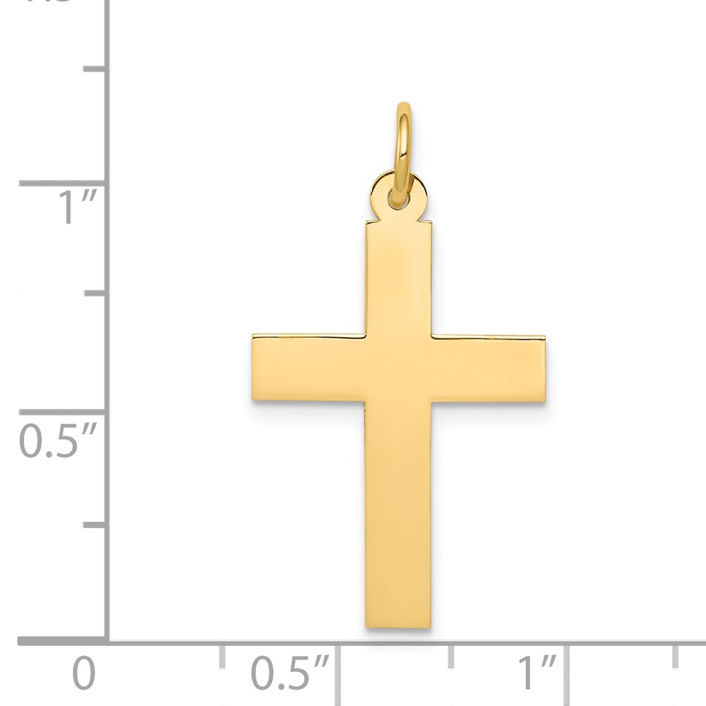 14k Polished Cross Pendant (REL76)