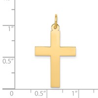 14K Yellow Gold Polished Cross Pendant view 4