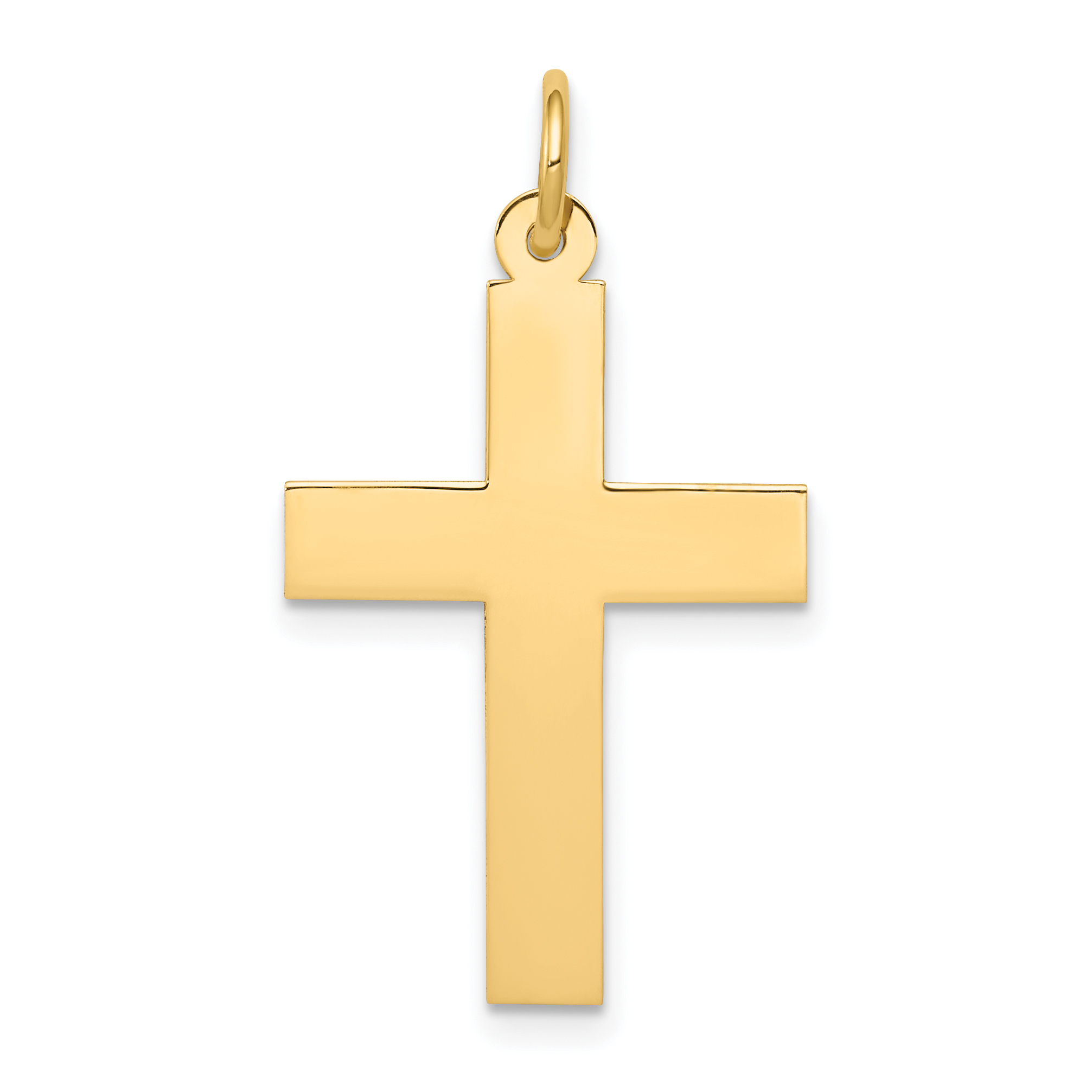 14k Polished Cross Pendant (REL76)