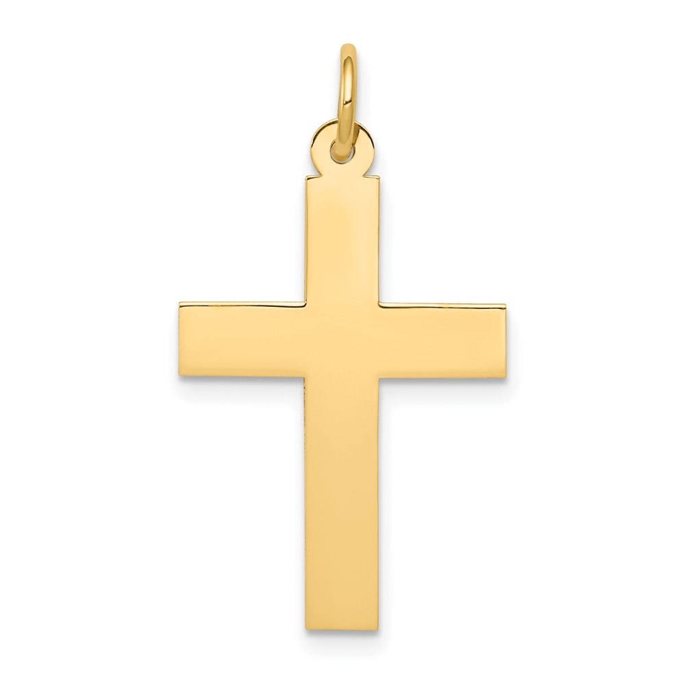 14k Polished Cross Pendant (REL76)