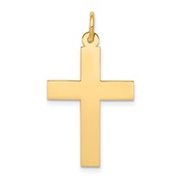 14K Yellow Gold Polished Cross Pendant view 1