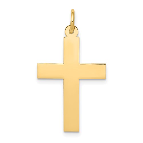 14K Yellow Gold Polished Cross Pendant