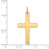 14K Yellow Gold Polished Cross Pendant view 4
