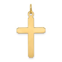 14K Yellow Gold Polished Cross Pendant view 1