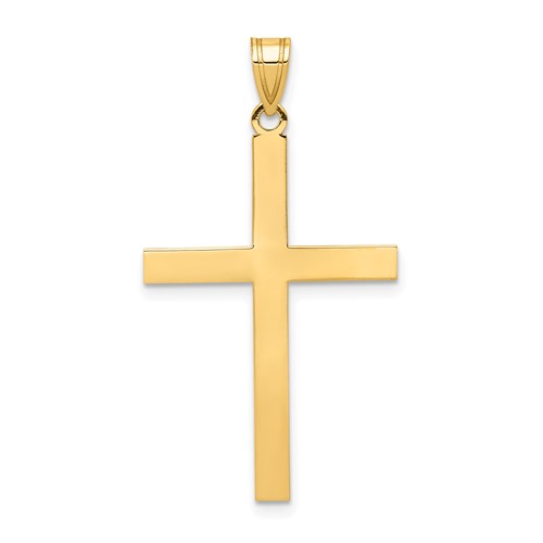 14K Yellow Gold Engravable Cross Charm