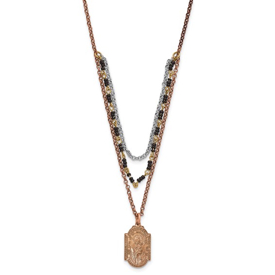 Rose-tone Silver-tone Gold-tone Sacred Heart Necklace