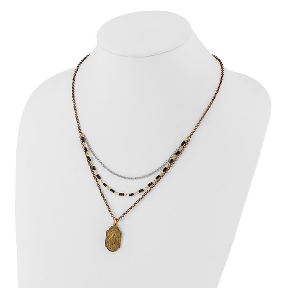 Rose-tone Silver-tone Gold-tone Sacred Heart Necklace