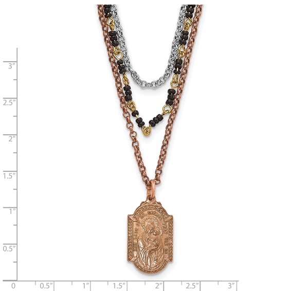 Rose-tone Silver-tone Gold-tone Sacred Heart Necklace