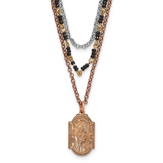 Rose-tone Silver-tone Gold-tone Sacred Heart Necklace