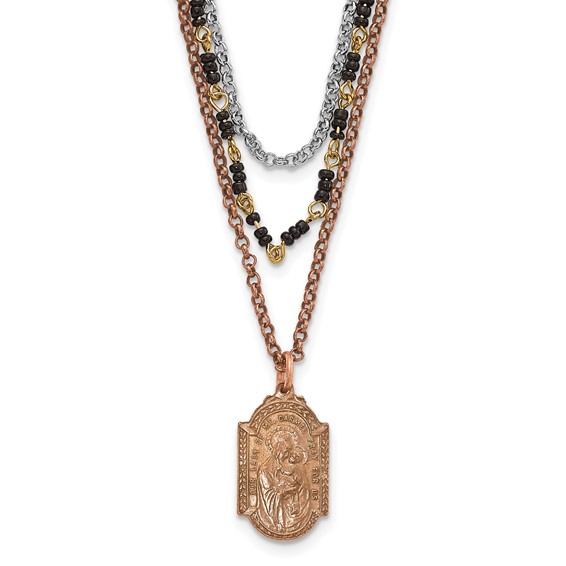 Rose-tone Silver-tone Gold-tone Sacred Heart Necklace