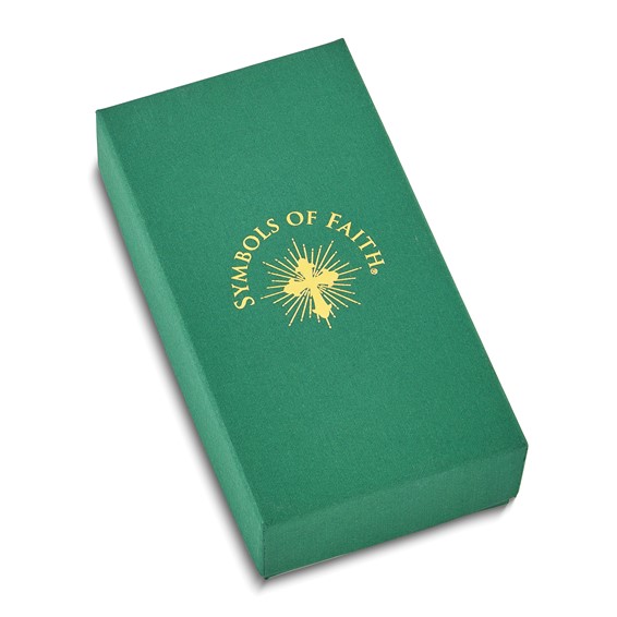 Symbols of Faith Gold-tone Enameled Our Lady of Guadalupe 24 inch Necklace