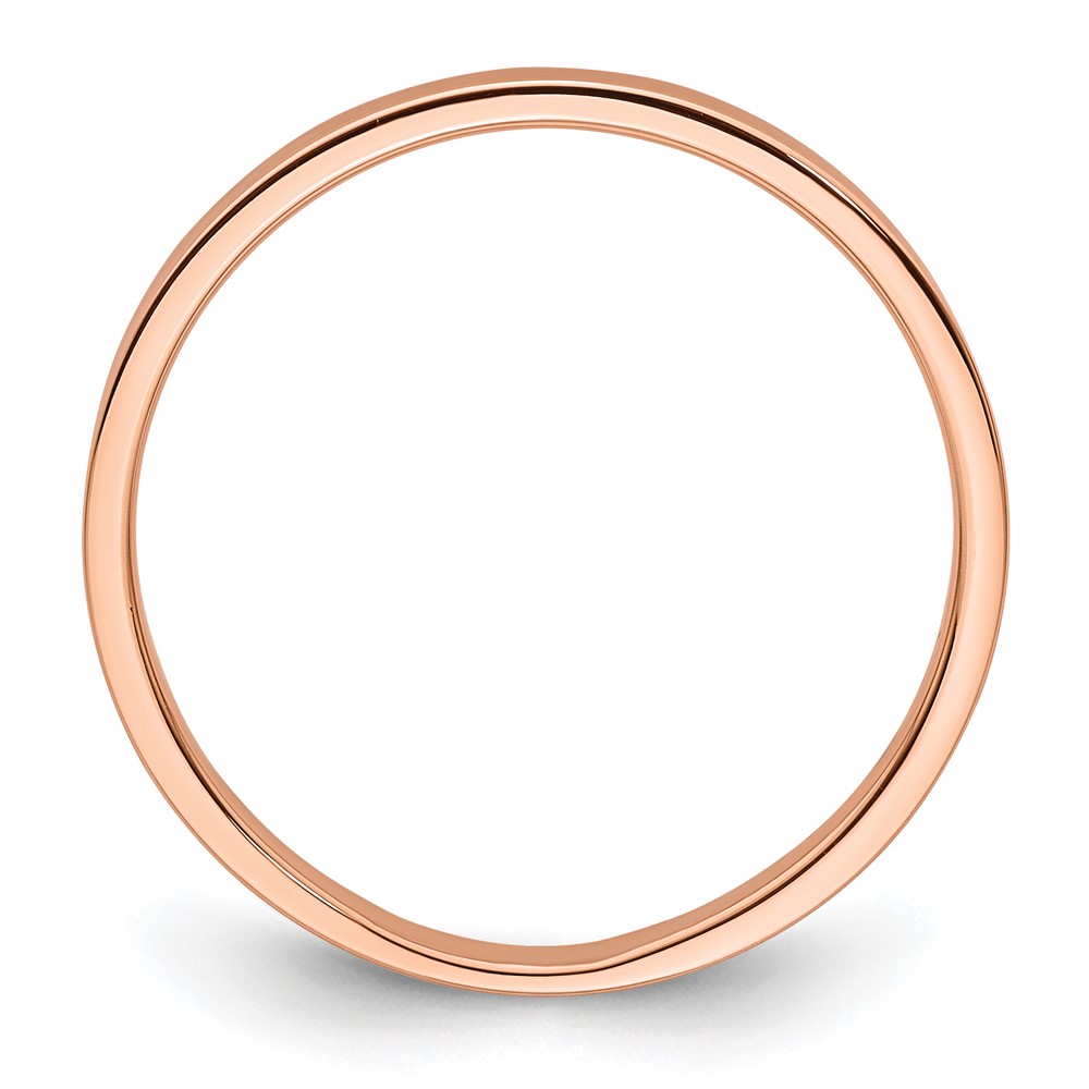 14k Rose Gold 2mm Lightweight Flat Wedding Band Size 6 (RFLL020-6)