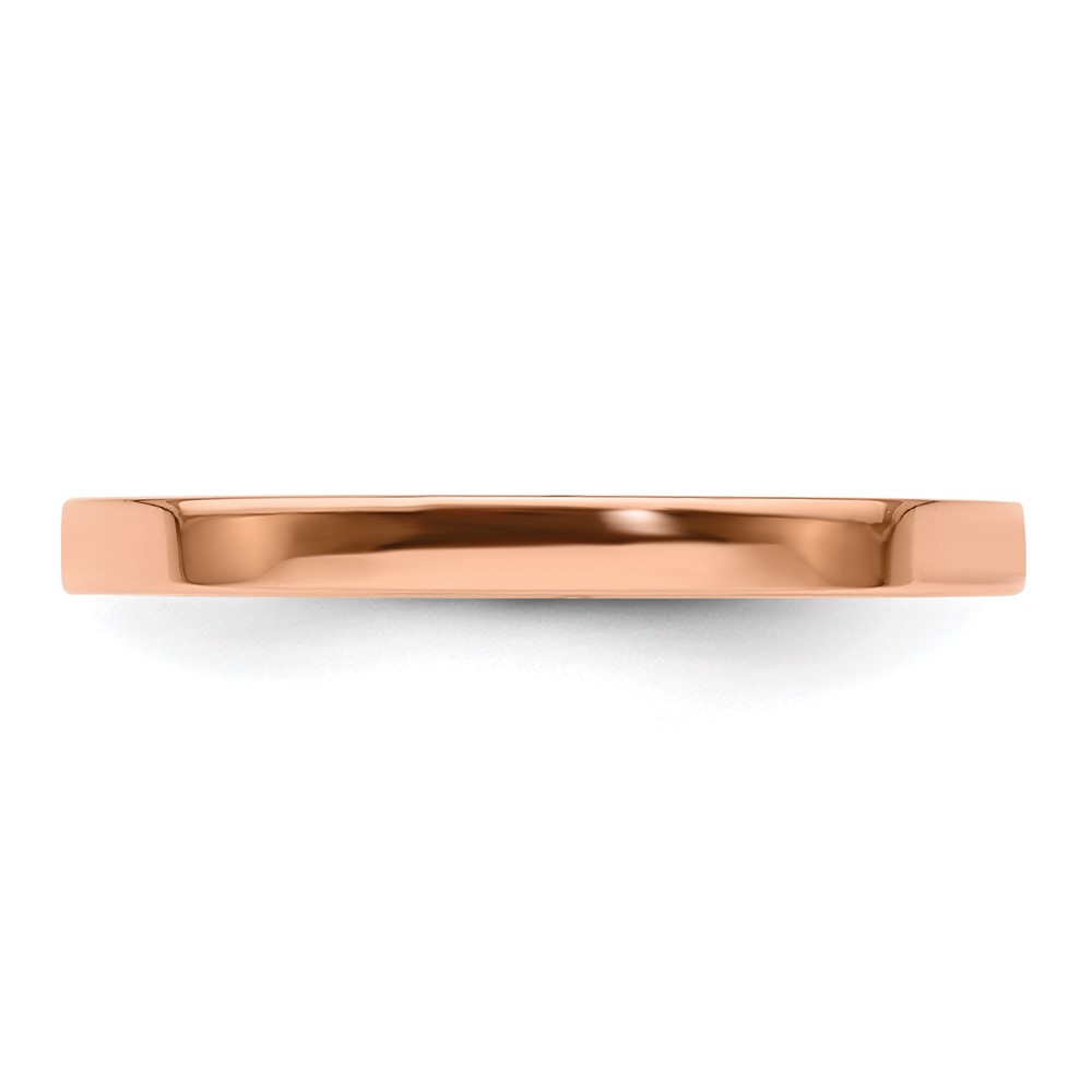 14k Rose Gold 2mm Lightweight Flat Wedding Band Size 6 (RFLL020-6)