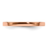 14K Rose Gold 2mm Lightweight Flat Wedding Band - Size 5 view 4