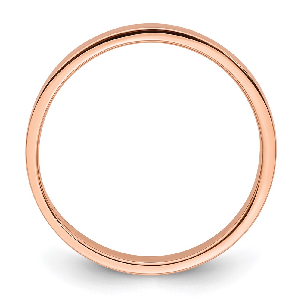 14k Rose Gold 3mm Lightweight Flat Wedding Band Size 9 (RFLL030-9)