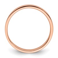 14K Rose Gold 3mm Lightweight Flat Wedding Band view 3