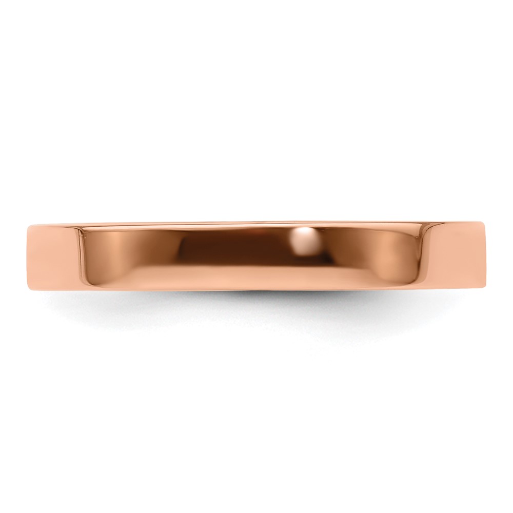 14k Rose Gold 3mm Lightweight Flat Wedding Band Size 9 (RFLL030-9)