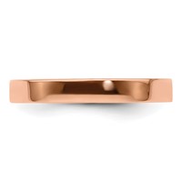 14K Rose Gold 3mm Lightweight Flat Wedding Band view 4