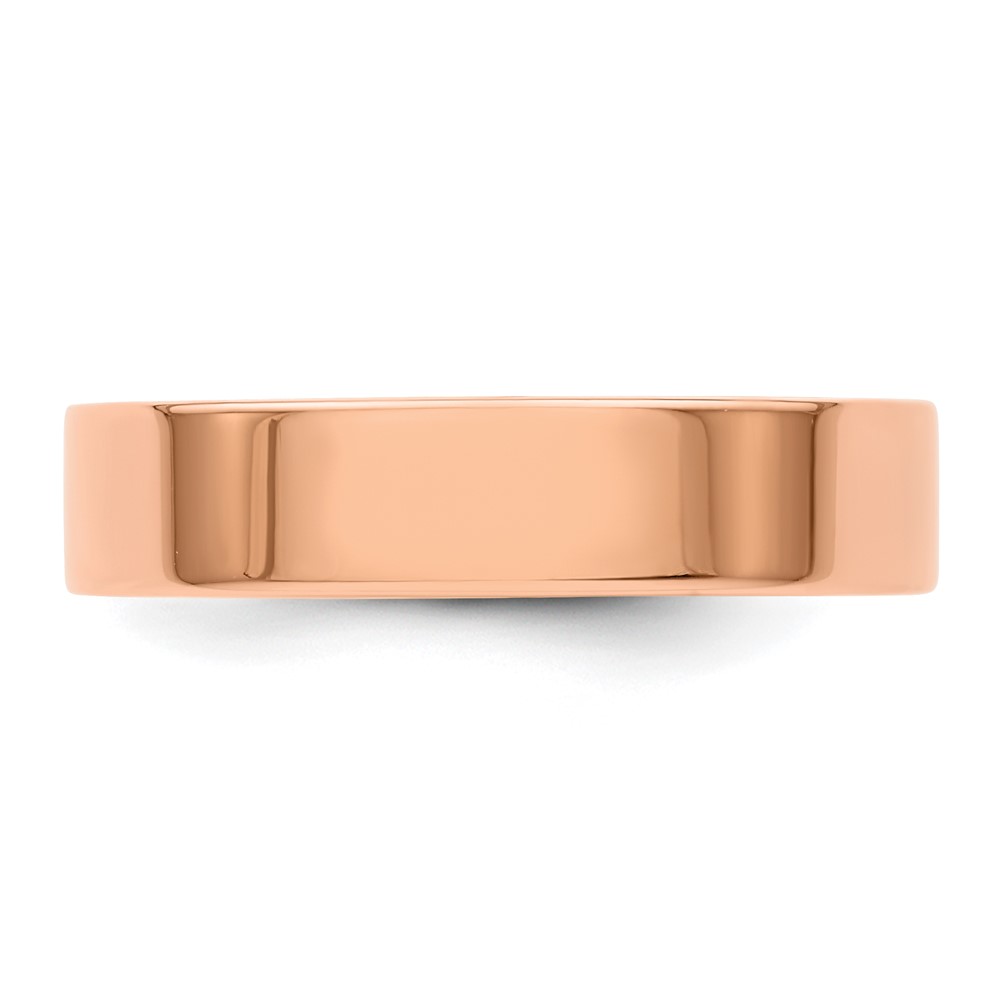 14k Rose Gold 5mm Lightweight Flat Wedding Band Size 9.5 (RFLL050-9.5)