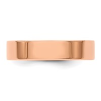 14K Rose Gold 5mm Lightweight Flat Wedding Band view 4