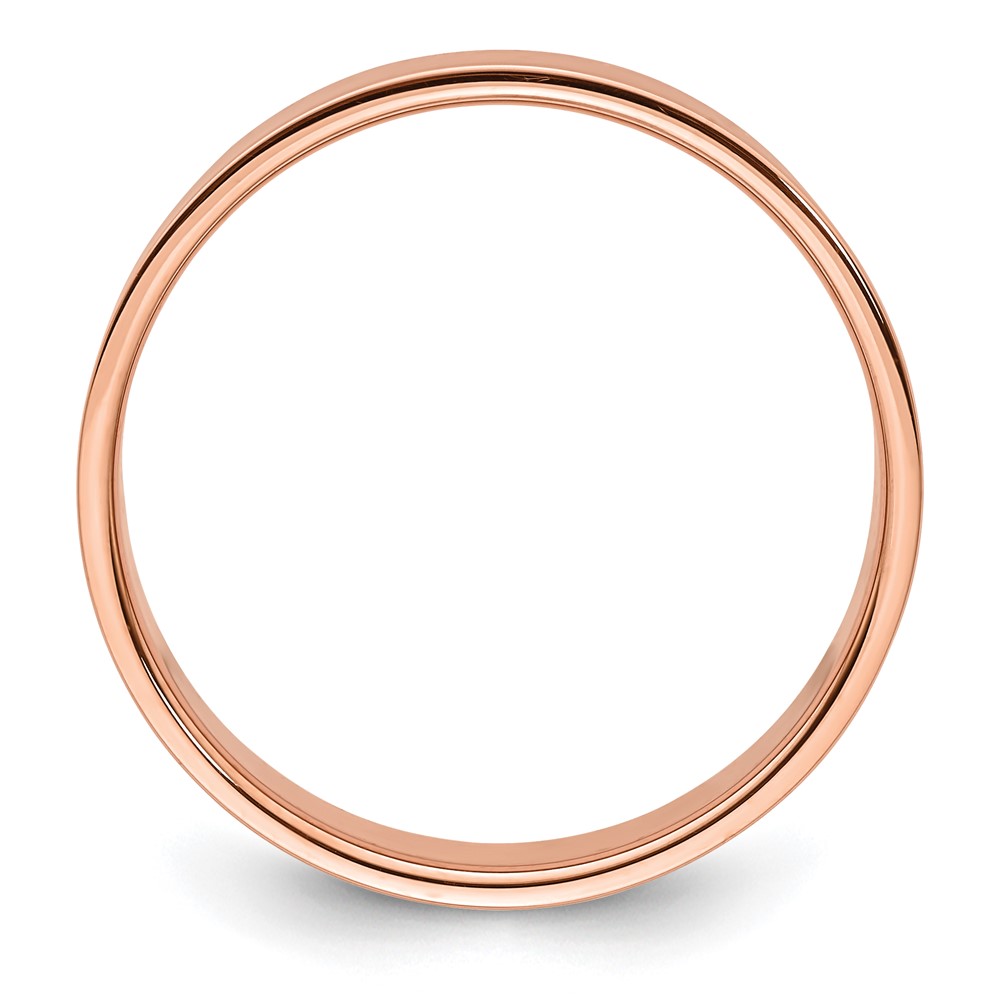 14k Rose Gold 6mm Lightweight Flat Wedding Band Size 10 (RFLL060-10)