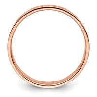 14K Rose Gold 6mm Lightweight Flat Wedding Band view 3