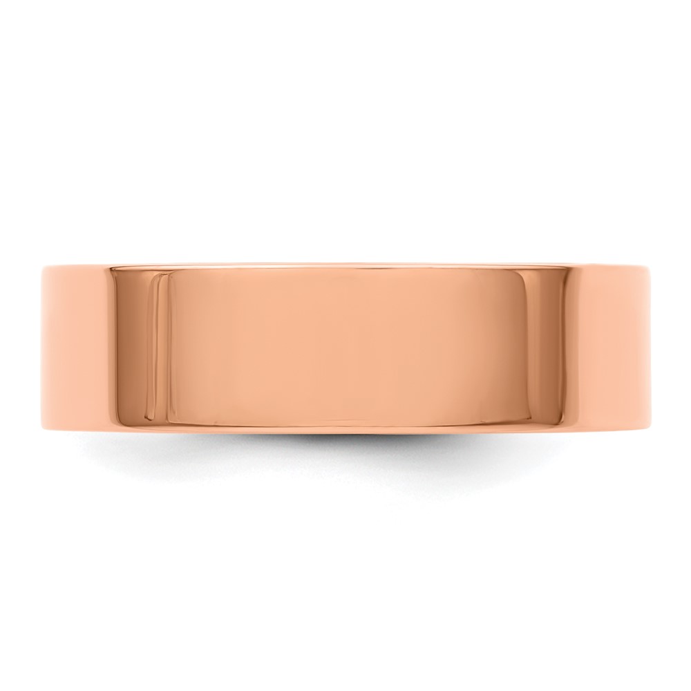 14k Rose Gold 6mm Lightweight Flat Wedding Band Size 10 (RFLL060-10)