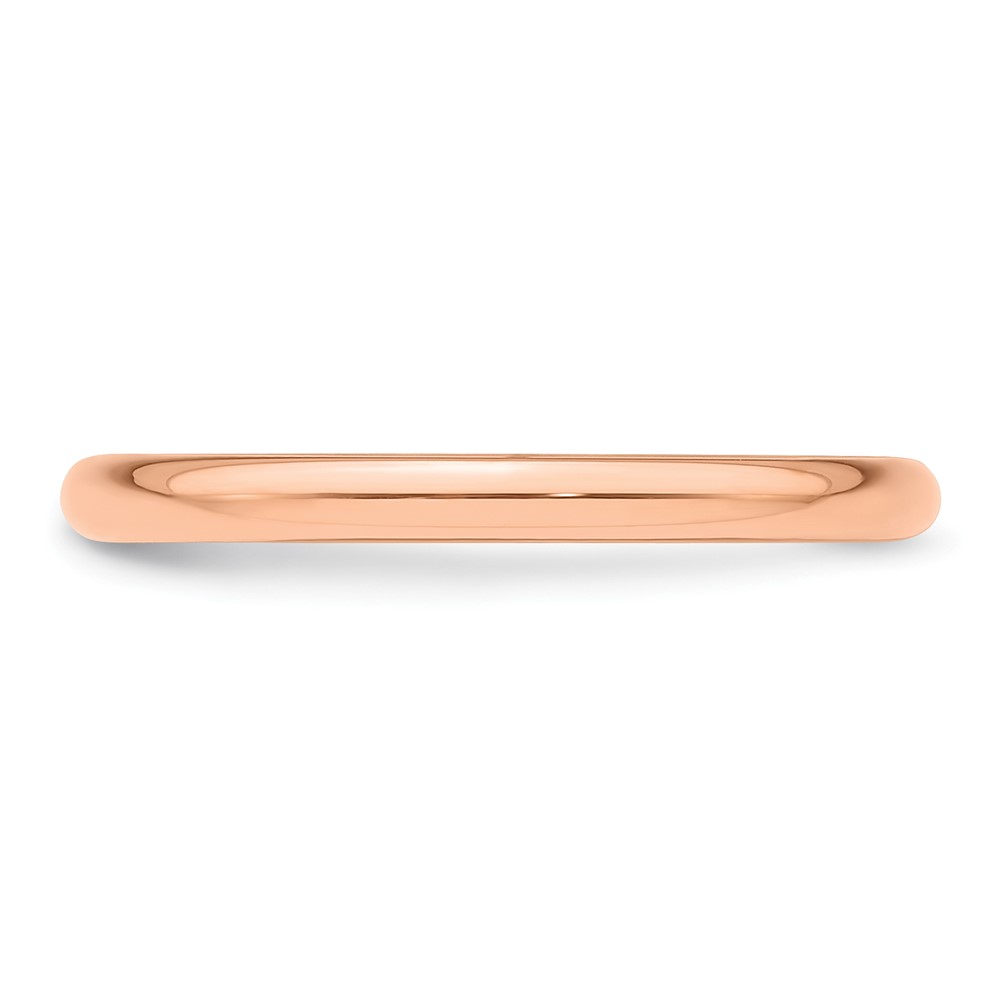 14k Rose Gold 2mm Half Round Wedding Band Size 9 (RHR020-9)