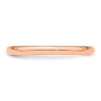 14K Rose Gold 2mm Half-Round Wedding Band view 4