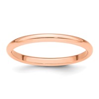 14K Rose Gold 2mm Half-Round Wedding Band view 1