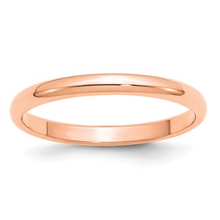 14k Rose Gold 2.5mm Half Round Band Size 4