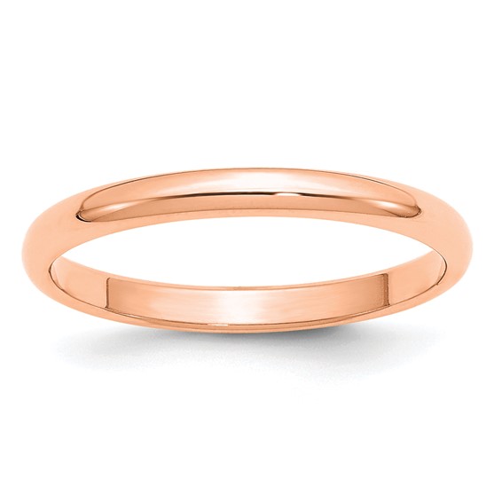14k Rose Gold 2.5mm Half Round Band Size 4