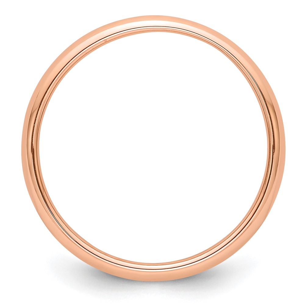14k Rose Gold 3mm Half Round Wedding Band Size 9 (RHR030-9)