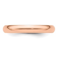 14K Rose Gold 3mm Half-Round Wedding Band view 4