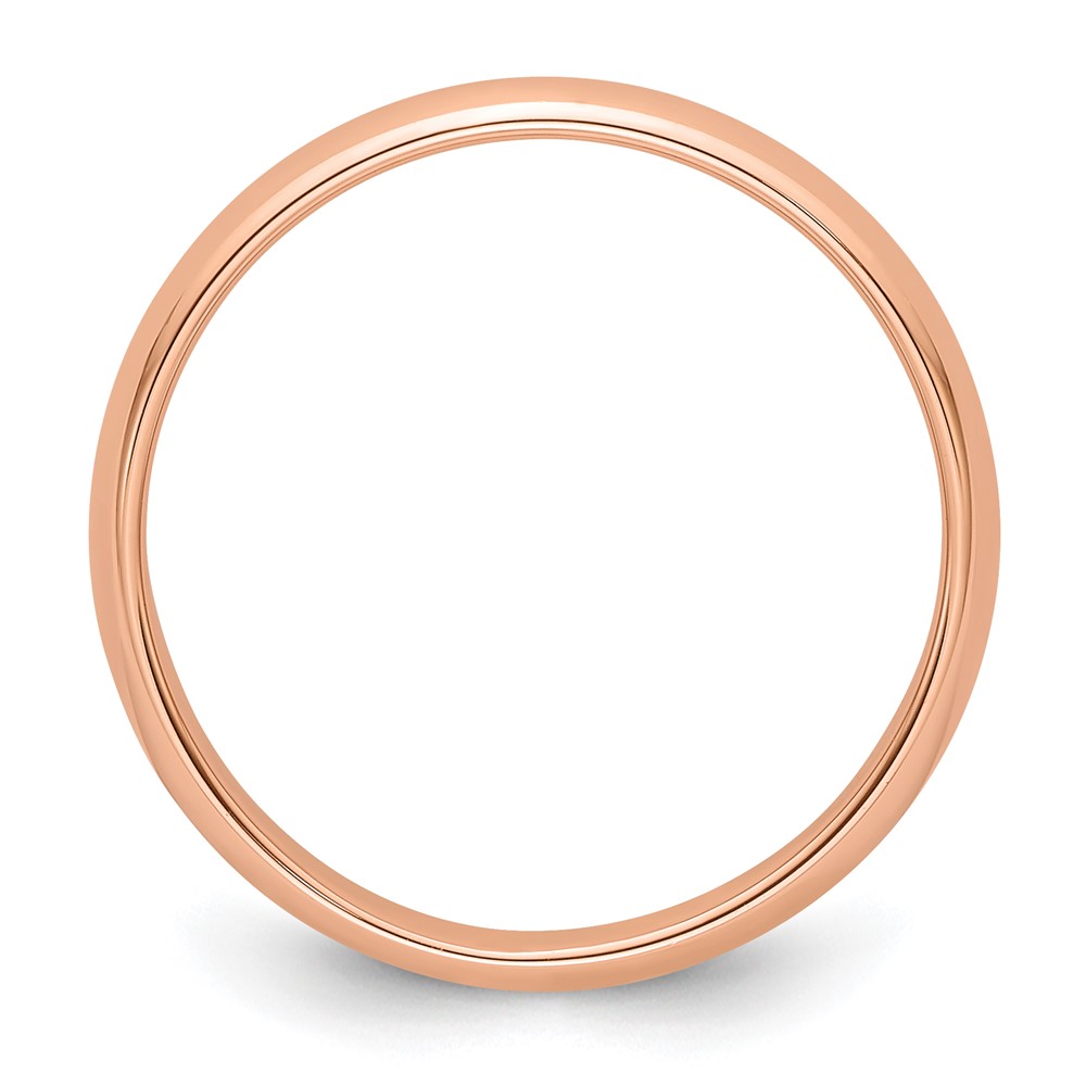 14k Rose Gold 4mm Half-Round Wedding Band Size 6 (RHR040-6)