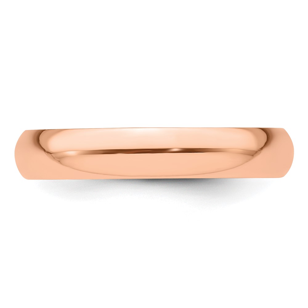 14k Rose Gold 4mm Half-Round Wedding Band Size 6 (RHR040-6)