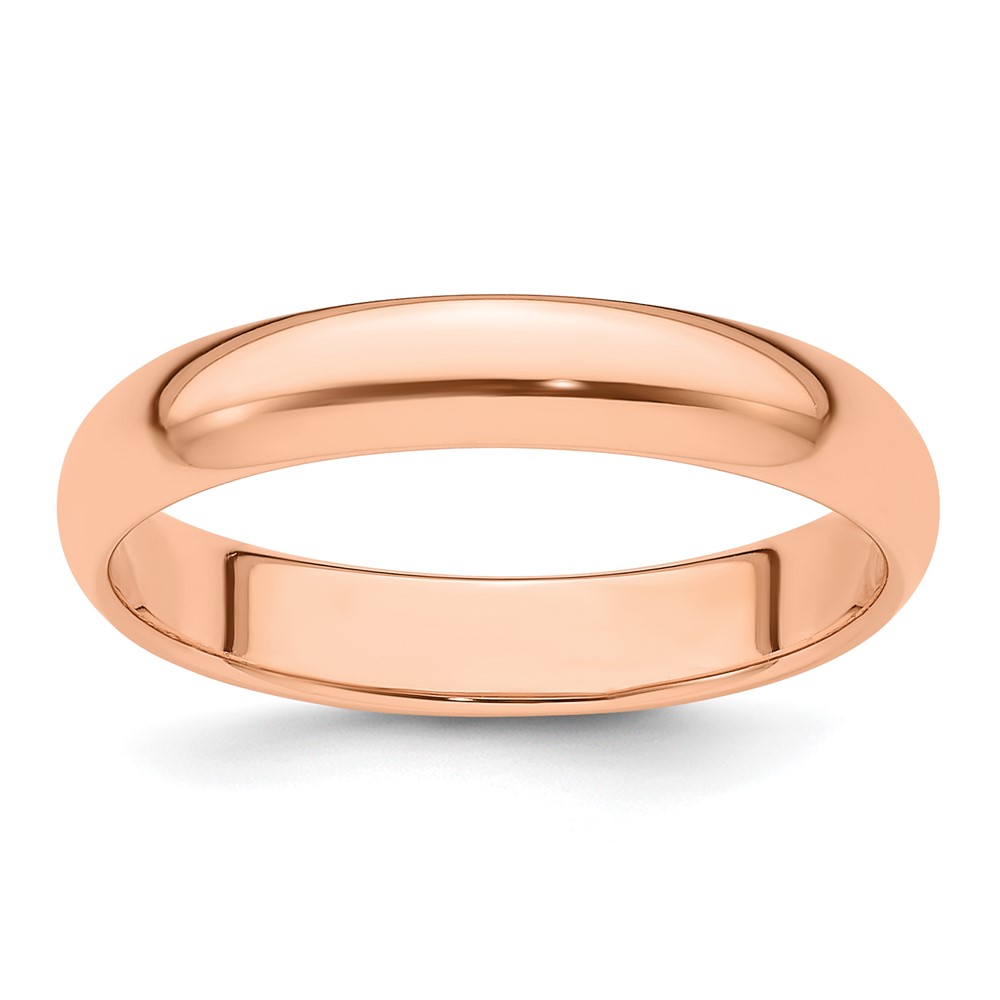 14k Rose Gold 4mm Half-Round Wedding Band Size 5 (RHR040-5)