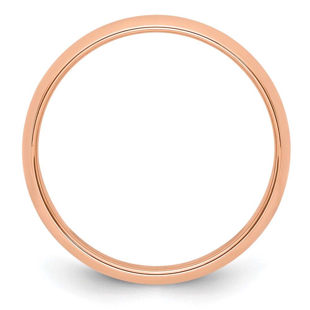 14k Rose Gold 5mm Half Round Wedding Band Size 8.5 (RHR050-8.5)