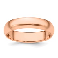 14K Rose Gold 5mm Half-Round Wedding Band - Size 7 view 1