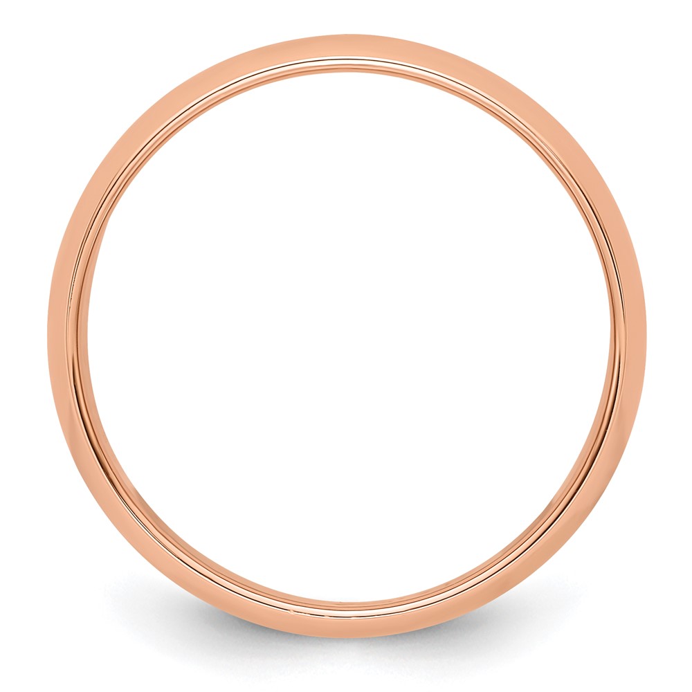 14k Rose Gold 6mm Half Round Wedding Band Size 10 (RHR060-10)