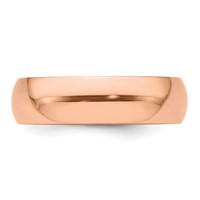 14K Rose Gold 6mm Half-Round Wedding Band view 4