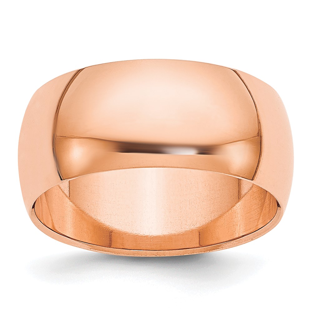 14k Rose Gold 8mm Half Round Wedding Band Size 10 (RHR080-10)