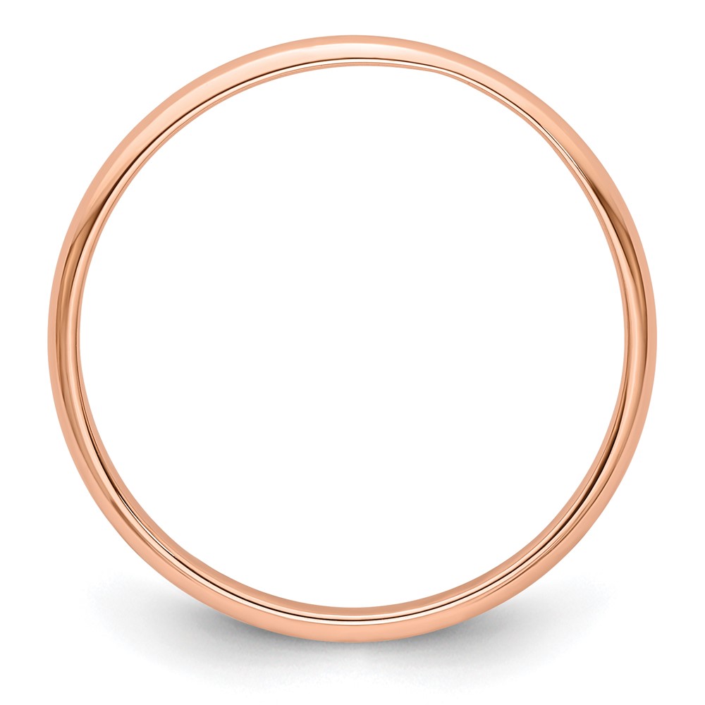 14k Rose Gold 2mm Lightweight Half Round Wedding Band Size 12.5 (RHRL020-12.5)