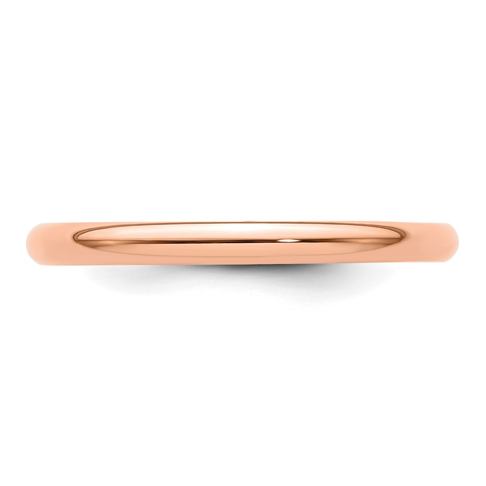14k Rose Gold 2mm Lightweight Half Round Wedding Band Size 12.5 (RHRL020-12.5)