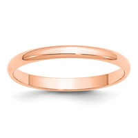 14K Rose Gold 2.5mm Ltw Half Round Band view 1