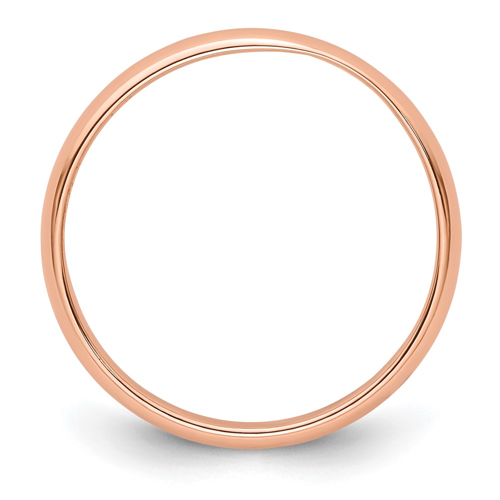 14k Rose Gold 3mm Lightweight Half Round Wedding Band Size 11 (RHRL030-11)