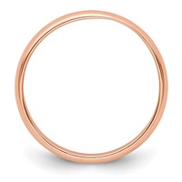 14K Rose Gold 3mm Lightweight Half Round Wedding Band view 3