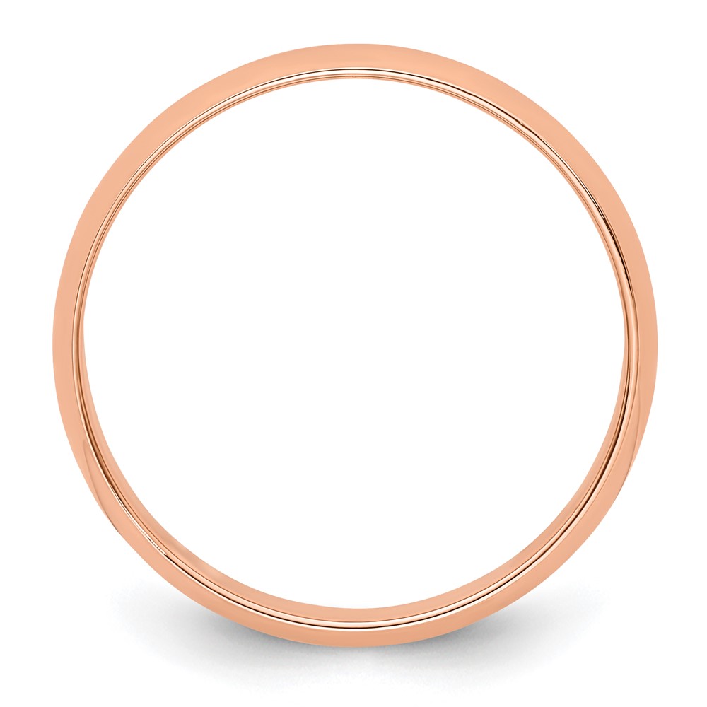 14k Rose Gold 4mm Lightweight Half Round Wedding Band Size 4 (RHRL040-4)