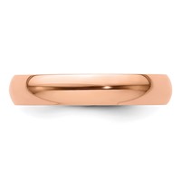 14K Rose Gold 4mm Lightweight Half Round Wedding Band view 4